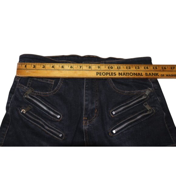 Volero Mens Dark Wash Slim Fit Biker Moto Style Cargo Jeans Grunge Streetcore - Picture 8 of 10